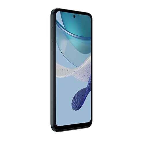 Modern smartphone with sleek design and blue-themed display.